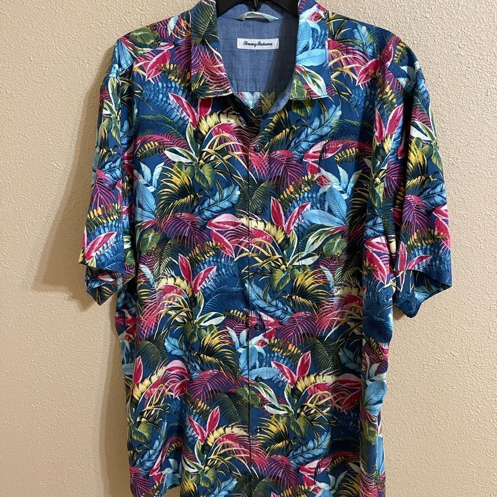 ❤️Tommy Bahama Fuego Palms Floral Shirt XL